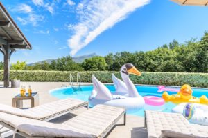 EtxeXuria-piscine transat cygne canard ciel Rhune