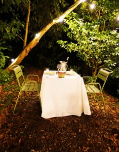 Diner en amoureux dans le jardin