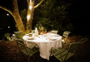 Diner dans le jardin