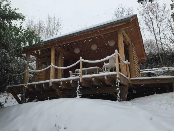 La terrasse sous la neige