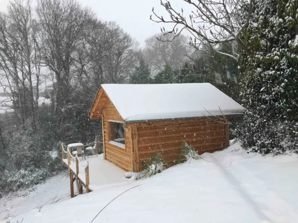Le chalet d'Olhette sous la neige